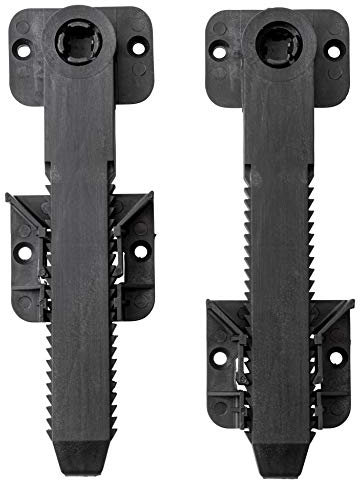 IPEA Lot 2 Crochets de Fixation en Plastique Dur pour Canapés et Meubles – Attache Raccord Réglable Compatible pour Fixation d'Armoires – Rotation à 90° – Noir – 205 x 65 mm BS09116902