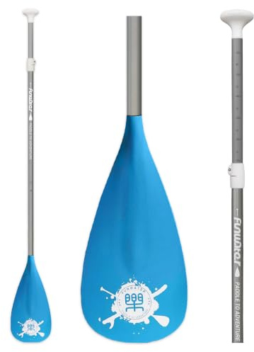 FunWater Sup Paddel - Paddle Board de Paleta Ajustable de 3 Piezas – Remo Ligero y Flotante – Durable y almacenable, Hojas de Nailon reforzadas – Golpe eficiente