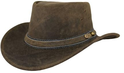 Svart Jungle Dayton läderhatt, västernhatt, austernhatt, cowboyhatt