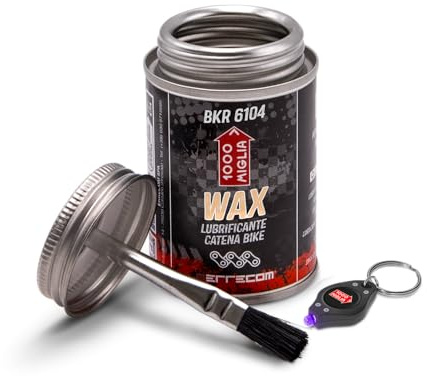 Errecom BKR 6104 DRY - 120 mL, Cera Catena Bici per utilizzo in Condizioni del tracciato Asciutte e Polverose, Barattolo All-In-One da 120 ml con Pennello incluso