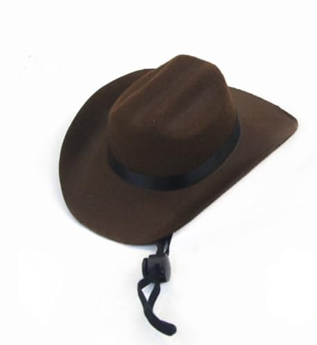 SSDH CappelloDa Cowboy Western per Animali Domestici Cappello per Cani E Gatti Accessori per Animali Domestici per Feste di Strada di Halloween E Natale (M,Testa di Moro)