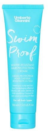 Umberto Giannini Swim Proof Hair Protecting Cream 150ml - Leave in Hair Cream with UV Protection - Prevents Damage from Sun, Sea & Chlorine. Infused with Coconut & Olive Oil. Vegan & Cruelty Free.