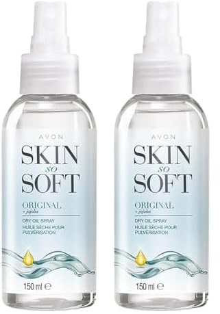 Avon Skin So Soft Dry Oil Spray 150ml | Locks in Moisture | Formulated with Jojoba Oil and Vitamin E | Quick Dry Formula | Cruelty Free,Clear (Pack of 2)