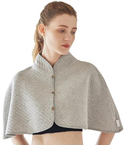 SJTJSPX Mantello Poncho Spalla Calda Scialle Inverno Donna Scaldabagno Breve Protezione Della Spalla per Anziani e Donna Strati Coperta Sciarpa Tempo Freddo, Grigio