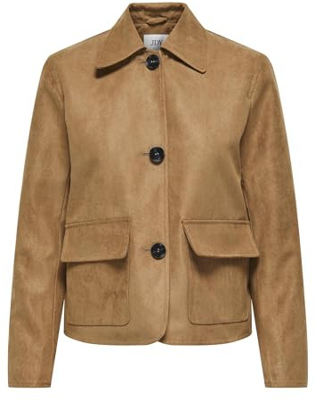 JdY Jdynanna Faux Suede Jacket Nanna-Giacca in Finta Pelle Scamosciata Otw HAB, Cocco tostato, S Donna