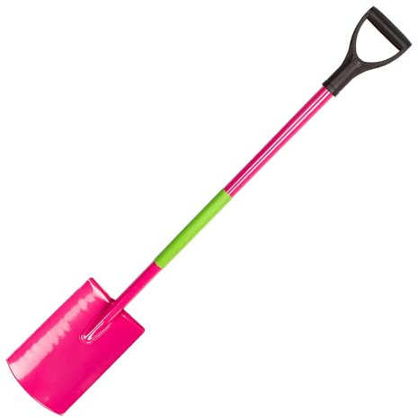 Mivos Bêche de Jardinage Ronde en Acier au Bore trempé, 115 cm, pour Femme, avec Large Bord de Marche, avec Manche Ergonomique et poignée en D, fabriquée dans l'UE