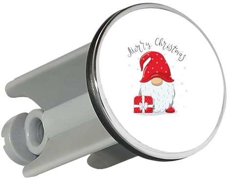 Huuraa Waschbeckenstöpsel Merry Christmas Wichtel 4cm höhenverstellbar Abflussstopfen Geschenkidee