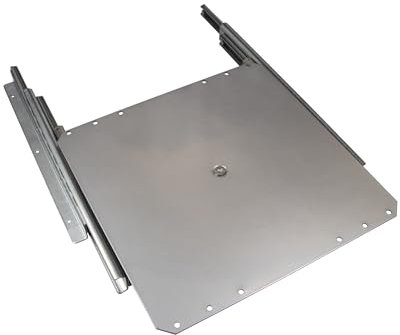 Gedotec TV Turntable TV Pull-Out Swivel for Screwing to Shelf | Load Capacity 50 kg | Full Extension with Rotating Plate Silver | Extension Length 335 mm | 1 Piece - Extension for Flat Screen