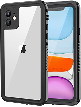 Lanhiem iPhone 11 Waterproof Case, [Shockproof][IP68 Waterproof] 360 Full Body Indestructible Resistant Integral Reinforced Dustproof Snowproof Waterproof Protection for iPhone 11, Black