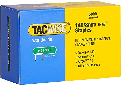 10000 Tacwise 8mm Type 140 Series Galvanised Staples for Staple Gun Guns 0341