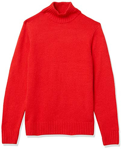 Amazon Essentials Jersey de Manga Larga con Cuello Alto y Tacto Suave Hombre, Rojo, M