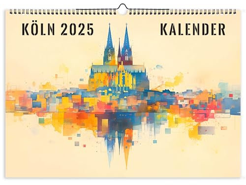 Calendar 2021 A3 Wall Calendar Cologne I Skyline Pictures of Cologne City I Office Calendar Cross of the Cathedral City I Super Gift Idea