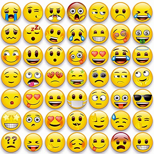 MORCART 54PCS Emoji Fridge Magnets Cute Locker Magnets with 24 Stickers