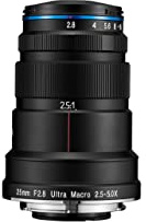Venus Laowa 25 mm f/2.8 2.5-5X Ultra-Makro-Objektiv für Nikon Z-Mount-Kamera, Schwarz.