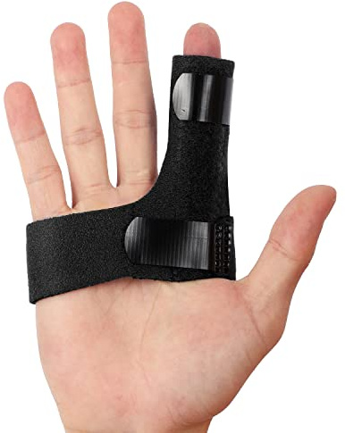 Promifun Finger Braces, Trigger Finger Splints for Straightening, Broken Finger Straighteners Provide Support and Relieve Pain - Black