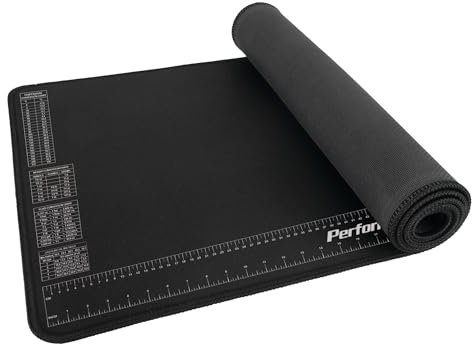 Prestandaverktyg W88977 neoprenmatta med linjal och referensdiagram, kemiskt resistent, 40 cm x 90 cm, skyddar arbetsytan från lösningsmedel och oljor