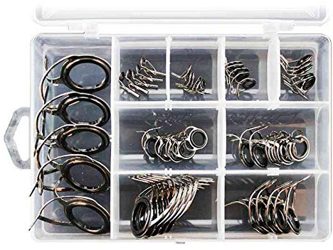 40 Pcs/Set Guides de Canne à PêChe Astuce 8 Tailles Kit de RéParation Ligne Anneaux Yeux Anneaux Anneaux en Acier Inoxydable Cadres