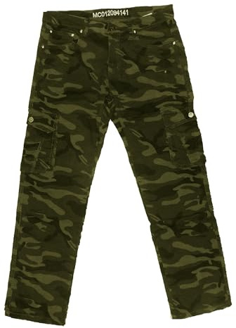 Fantasy Pantalone Mimetico Militare Uomo,Caldo Cotone Interno Felpato,Tasche,Inverno Caccia Cacciatore (38 52 IT Uomo, Verde Scuro)