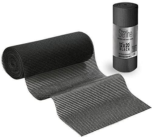 Shelf Drawer Liner Non-Adhesive Liners for Kitchen Cabinets Cupboard Pantry Non-Slip Waterproof Oil Proof Shelve Liners 12 x 20 ft Black Shelf Paper