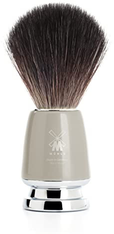 MÜHLE Rytmo Rasierpinsel - Rasurpinsel aus Black Fibre - Griff aus Edelharz in melange mit Metallakzenten - vegan