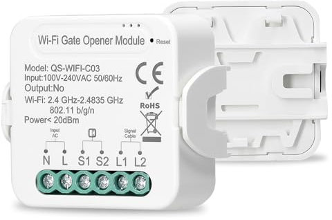 Vislone WiFi ouvre-porte Intelligent ouvre-porte de garage contrôleur téléphone portable à distance APP contrôle Compatible avec Alexa Google Home pour la commande vocale