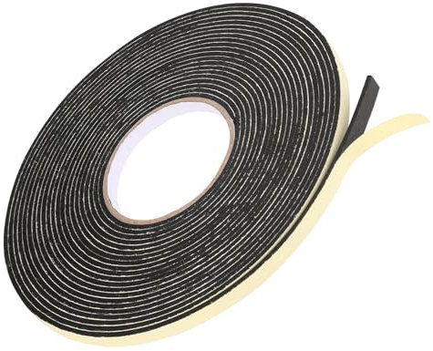 Cinta de sellado autoadhesiva para puertas y ventanas, 10 mm (ancho) x 2 mm (diámetro), 15 m, cinta adhesiva de espuma, junta de goma contra corrientes de aire