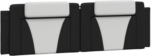 vidaXL Kissen für Kopfteil, Rückenpolster Polster für Bettkopfteil, Rückenkissen Lesekissen Polsterkopfteil Wandkissen, Schwarz Weiß 180cm Kunstleder