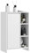 HOMCOM Armario Alto de Baño Columna Auxiliar con Puerta 3 Estantes Abiertos Antivuelco Estilo Moderno 53x30x80 cm Blanco