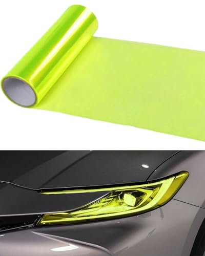 KGDUYC 1 Rolle Scheinwerferfolie,Tönungsfolie für Auto-Rückleuchten,Fluoreszierendes Gelb Schutzfolie,schneidbar,selbstklebend Scheinwerfer,getönte Vinylfolie,Nebelscheinwerfer (Fluoreszierendes Gelb)