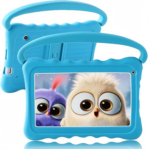 zcobro Kinder Tablet 7 Zoll Kids Tablet für Kinder mit Schutzhülle 2GB+32GB mit Quad Core IPS Dual Kamera Bluetooth Kindersicherung Kleinkind Kindertablet mit WiFi für Junge mädchen (Blau)