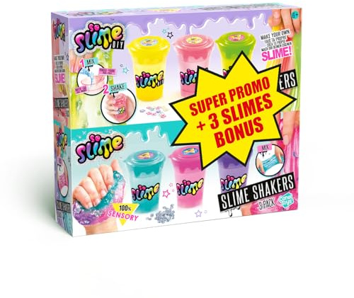 Canal Toys - So Slime - Pack de 6 Slime Shakers pour Enfants de 6 Ans+ - Activité Manuelle - Idée Cadeau pour Créer Ses 6 Slimes DIY - 3 Achetés 3 Offerts - SSC 311