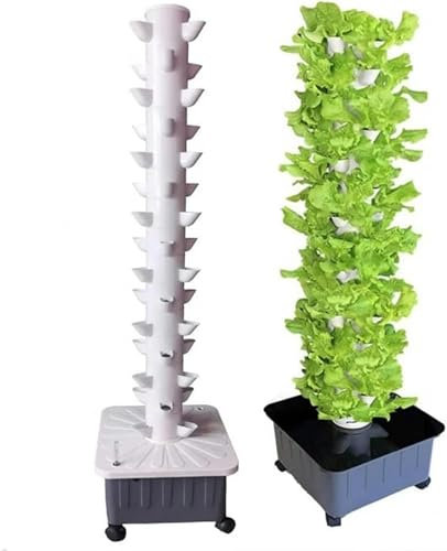 RRrawgff Torre idroponica, Sistema di piantagione idroponica da Giardino per Erbe aromatiche, Frutta e Verdura, Kit di piantagione aeroponica con Pompa, Vaso a Rete