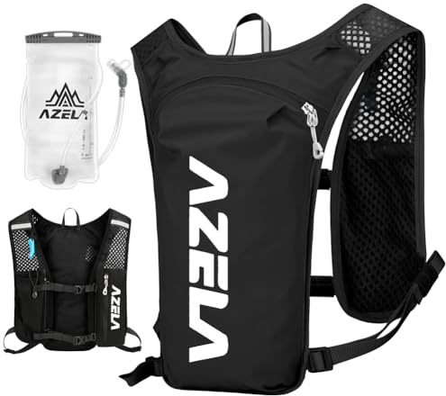 Flintronic Sac à Dos Hydratation, Sac à Dos de Vélo, Réglable Ultraléger Réfléchissant, avec vessie d'eau de 1.5L pour Femme Homme Course Marathon Randonnée