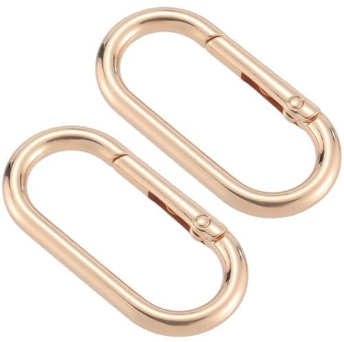SOFPLATE 1 caja de 6 mosquetones Ovalados Llavero Ovalado de Aleación de Metal Dorado A Granel Hebilla Resistente Clip de Resorte Gancho A Presión Cierre de Llavero para Bolso Manualidades Suministros