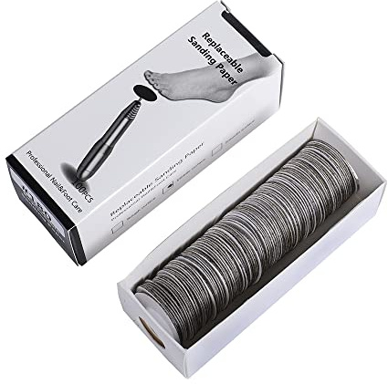 BNG 100pcs Replacement Pads Self-Adhesive Sandpaper Discs Disk for Pedicure Electric Foot File, Diameter 2.5cm (Grit 80)