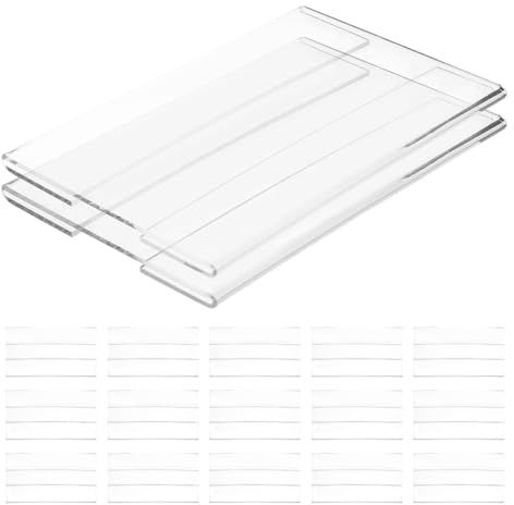 SOPOTUTU Porte-étiquette de Prix en Acrylique Transparent Mural, Support Plat 9x6 Cm, Lot de 20 Pièces, Rigide et Facile à Remplacer, pour Supermarchés et Expositions