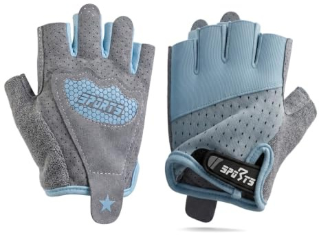 Voxlara Gants de Cyclisme pour Enfants, Demi Doigt Gants De Sport pour Garçons et Filles, Gant Velo Enfant Antidérapants, Fespirants, Parfaits pour Trottinette, Roller, Draisienne et Escalade