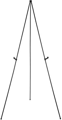 Amazon Basics Easel Display Stand, Instant Floor Poster, Lightweight, Collapsible and Portable with Tripod Base, Black Steel (supports 5 pounds)
