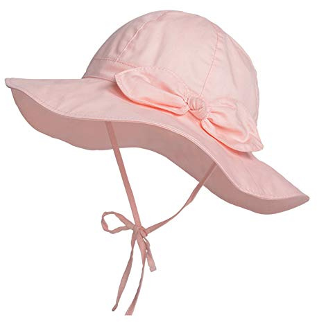 Happy Cherry - Bébé Chapeau d'été Bob Anti-UV Fille Enfant Garçons Bonnet Protection Soleil Confortable Printemps Bucket Hat Coton Casquette pour Plage Vacances Voyage - 1-2 Ans