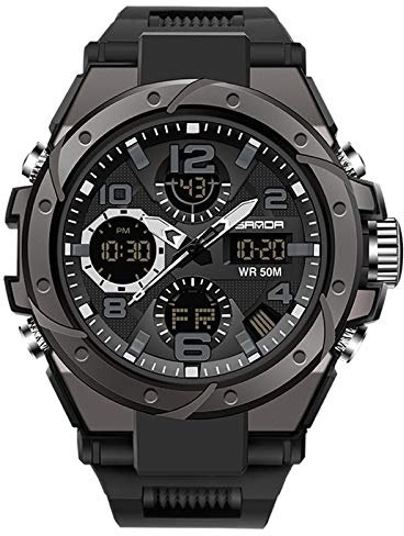 RORIOS Montre de Sport pour Homme Numériques Montres Imperméable Digital Militaire Montres avec Alarme Mode Grand Cadran Montres
