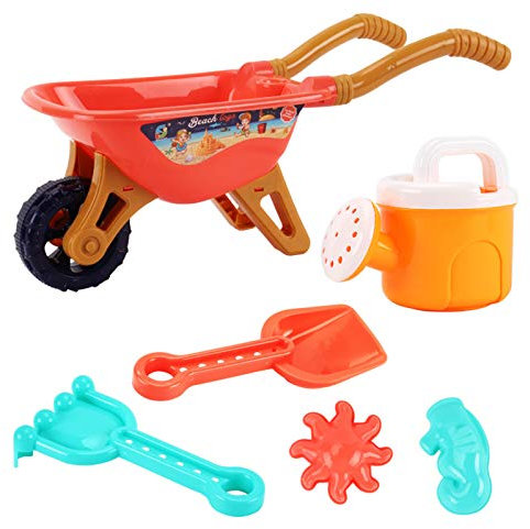 LICHENGTAI Jouets de Plage pour Enfants, 6 pièces Jeu de Plage Ensemble Seau pelles râteaux Jouets de Plage Jouets de Sable pour Les Enfants, Pelle Outil de Sable Kits, Jouets extérieur pour Jardin