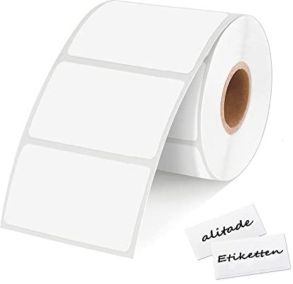 1000 Stück 89x36 mm Selbstklebende Etiketten, Ablösbare Universal-Aufkleber auf Rolle für Büro, Küche, Vorratsboxen, Flaschen und Tüten