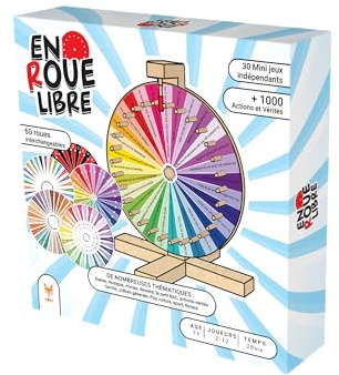 TOPI Games | en Roue Libre | Jeu de société Adaptés A Tous | 60 Roues Interchangeables + 10 Mini Jeux et 1800 Actions et Vérités | Jeu Enfant Famille | 2-12 Joueurs | 20 Min | Idée Cadeau Dès 7 Ans +