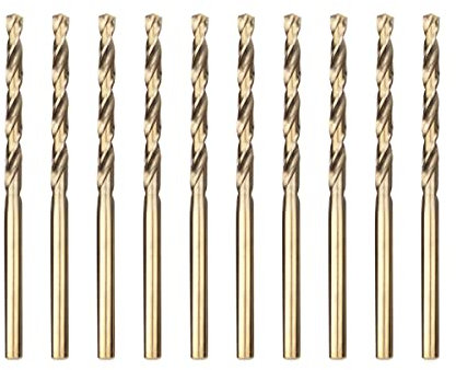 Meccion HSS-Co 10pcs 3.0mm Brocas Helicoidales para Metal, Acero Inoxidable, Madera, Plástico y Hierro