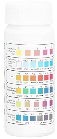 Yitre Bandelette de Test de qualité de l'eau, Bandelette de Test d'eau d'aquarium Précise 6 en 1 50pcs pour étang