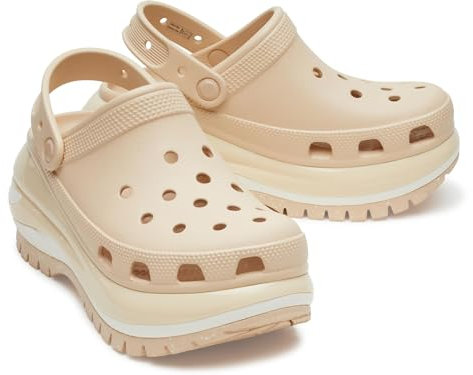 Crocs Mega Crush Clog - Unisex Clogs - Thermoplastic Upper - Adjustable Ankle-Sling - Flexible - Rubber Tread Shitake Men's 8, Women's 10 Medium