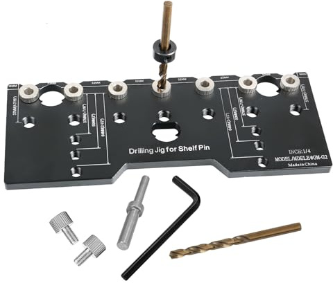 Regalstift-Vorrichtung, 1/4inch 6.35mm Schrank-verstellbare Regalvorrichtung, Bohrvorrichtung, Regalstift-Bohrvorrichtung, 1/4 Aluminium-Regalstift, Bohrschablone für gerade Löcher