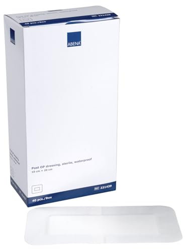 ABENA Duschpflaster wasserfest – 20x10 cm – 40 Stück, Wundpflaster steril, groß & einzeln verpackt – Pflaster sensitiv für empfindliche Haut – ideal zur Pflege nach OP, bei Schnitten & Kratzern