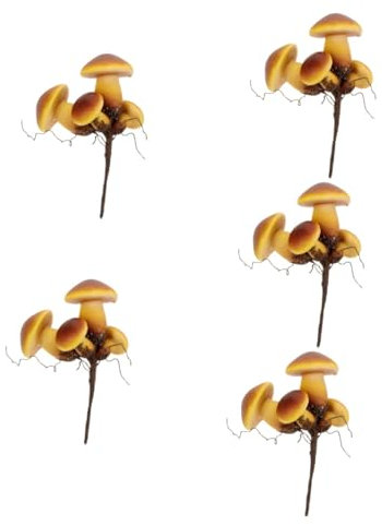 BESPORTBLE 5 Pièces Plugin Champignon Piquets De Jardin De Champignons Panneau De Pelouse Aux Champignons Pieu Aux Champignons Décor De Pelouse Piquet De Jardin Extérieur Plastique