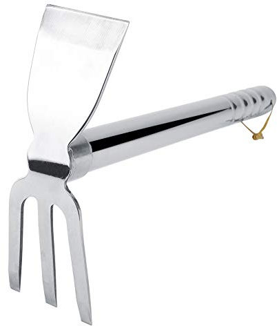 Mini Rastrillo de Acero con Mango de Goma, Herramienta de Jardín, Cultivador, Herramienta de Jardín, Rastrillo de Garra Corta, Cultivador, Herramienta de Jardín Al Aire Libre